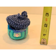 Whimsical magical trinket small jewelry box. Handmade box with crochet and crystal topper. Wedding or anniversary gift box. - Robin Boutique-Boutique 