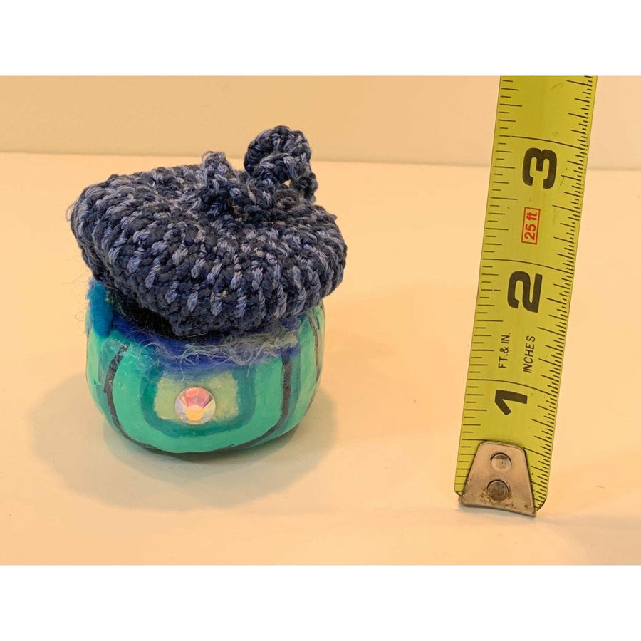 Whimsical magical trinket small jewelry box. Handmade box with crochet and crystal topper. Wedding or anniversary gift box. - Robin Boutique-Boutique 