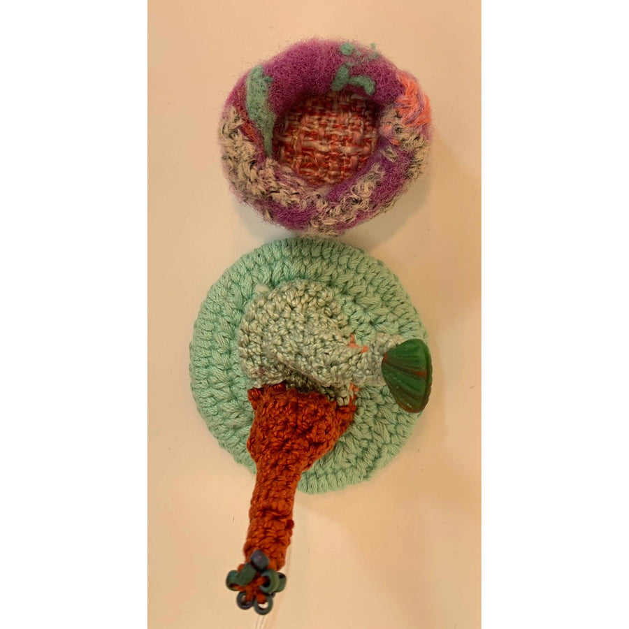 Whimsical magical trinket small jewelry box. Handmade box with crochet and bead topper. Anniversary or wedding gift. - Robin Boutique-Boutique 