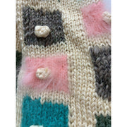 Womens 1980s hand knit pullover sweater. Couture yarns. Intricate knitting on small needles. SMALL - Robin Boutique-Boutique 