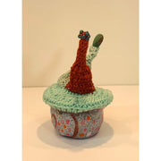 Whimsical magical trinket small jewelry box. Handmade box with crochet and bead topper. Anniversary or wedding gift. - Robin Boutique-Boutique 