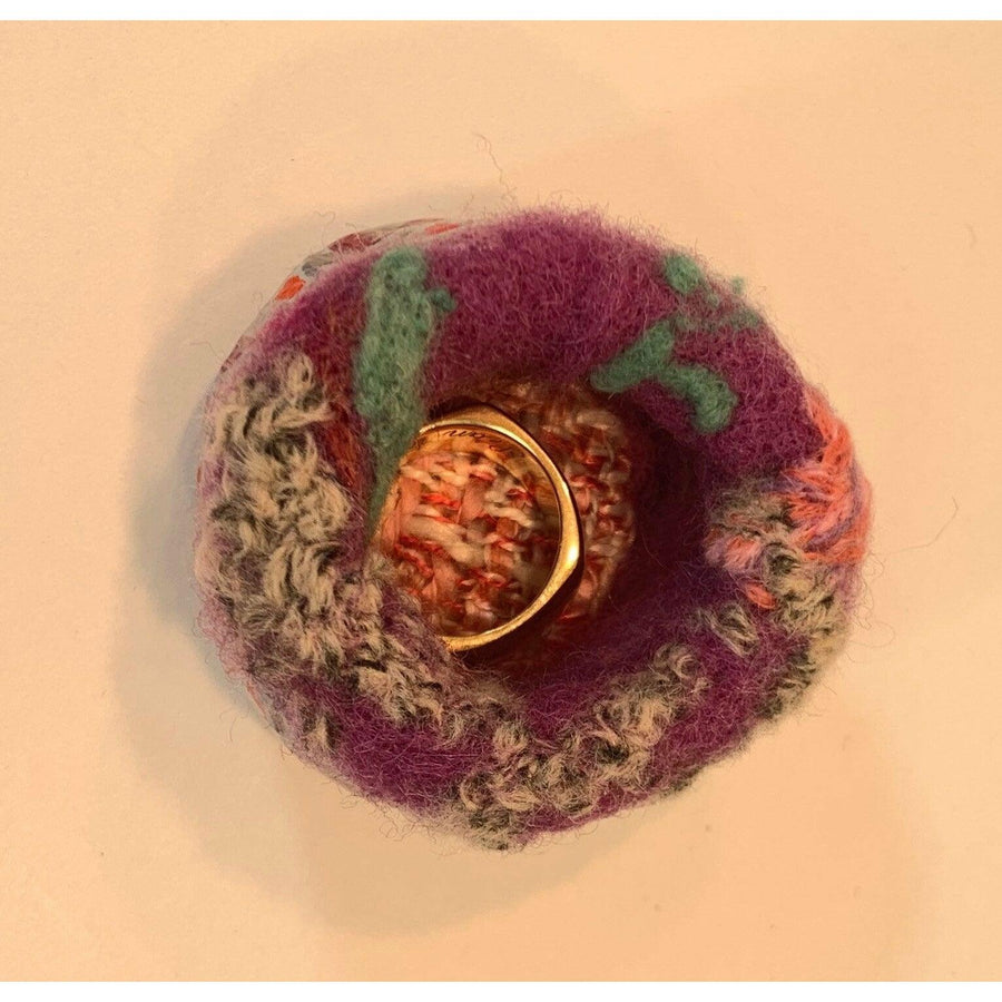 Whimsical magical trinket small jewelry box. Handmade box with crochet and bead topper. Anniversary or wedding gift. - Robin Boutique-Boutique 