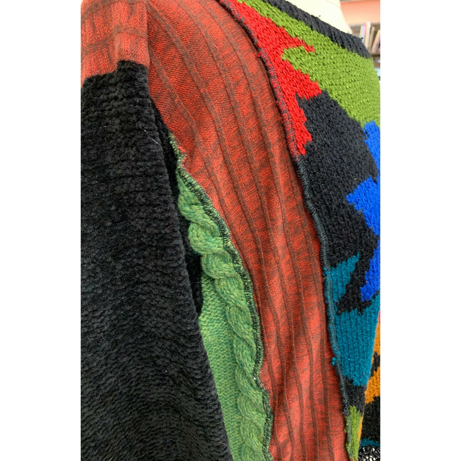 Fun cute Knit pullover swing crop style tunic jumper sweater in jewel tones. Size free. See measurements. No wool. - Robin Boutique-Boutique    &.  Reloved Fabrics