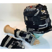 Upcycled patchwork cozy blacks hat. Textures, patterns and shades of black n grays. Black Hat!! Free shipping USA. - Robin Boutique-Boutique 
