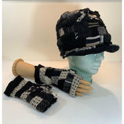 Upcycled patchwork cozy blacks hat. Textures, patterns and shades of black n grays. Black Hat!! Free shipping USA. - Robin Boutique-Boutique 