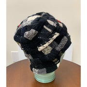 Upcycled patchwork cozy blacks hat. Textures, patterns and shades of black n grays. Black Hat!! Free shipping USA. - Robin Boutique-Boutique 
