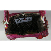 Pink birch bark Handbag purse  or wall hanger with fiber accents. Shoulder or cross body.