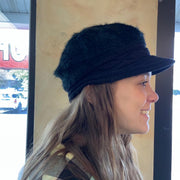 Angora Knit Beret Beanie With Brim - Robin Boutique-Boutique 