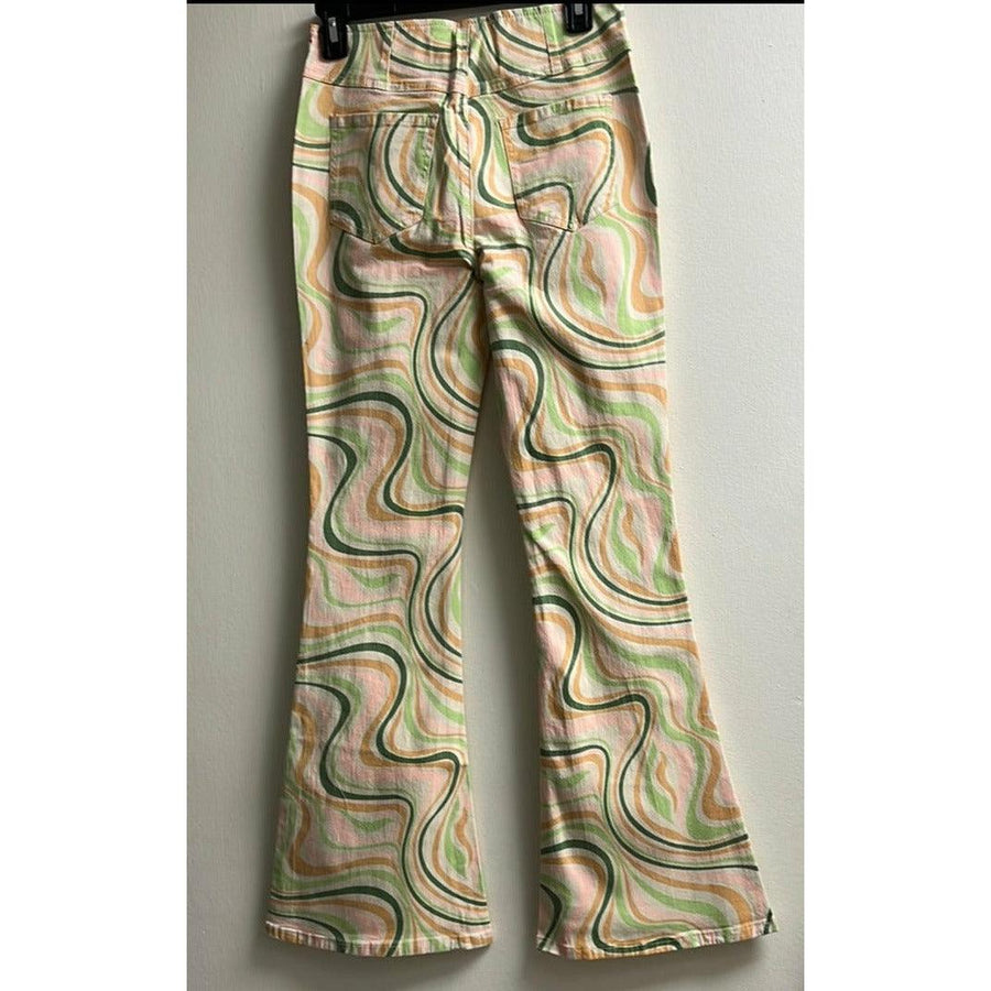 Psychedelic Bell Bottom Stretch Pants - Robin Boutique-Boutique 