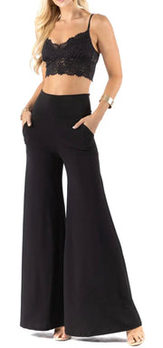 High Waist Plus Size Palazzo Pants - Robin Boutique-Boutique 
