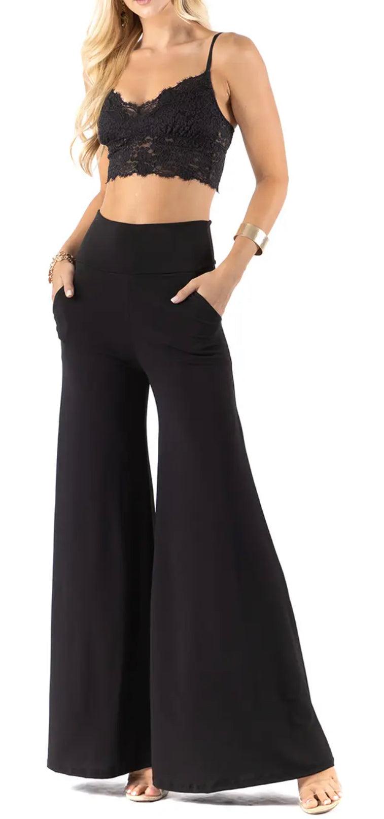 High Waist Plus Size Palazzo Pants - Robin Boutique-Boutique 