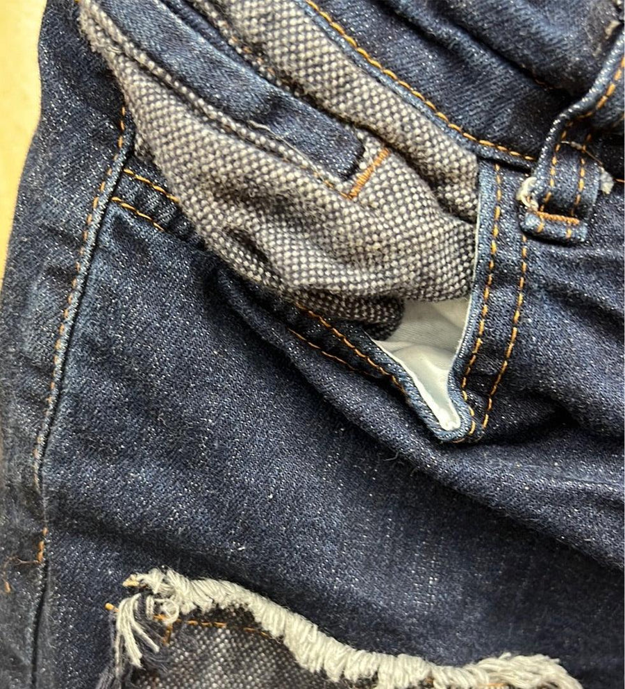 Dis Moi Italian Jeans Pants in Indigo with patches VA3011 - Robin Boutique-Boutique 