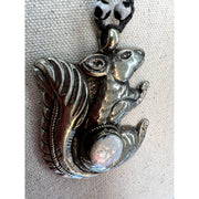 Handmade Silver Mother of Pearl Squirrel Necklace - Robin Boutique-Boutique 
