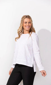 Step Hem Boxy Tee Long Sleeve by Escape by Habitat 10024 - Robin Boutique-Boutique 
