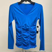 Long sleeve rouched V neck top - Robin Boutique-Boutique 