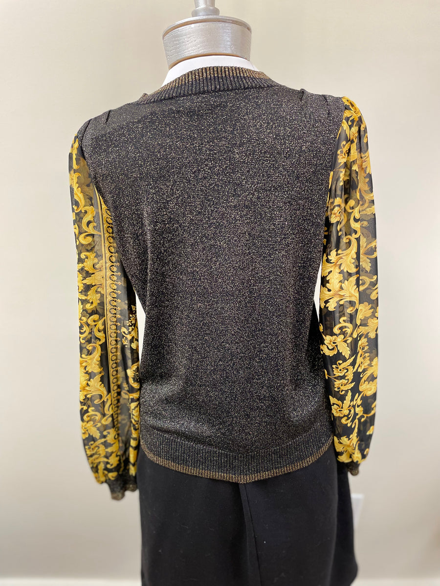 Fate Black/Yellow lurex pullover FW7645 - Robin Boutique-Boutique 