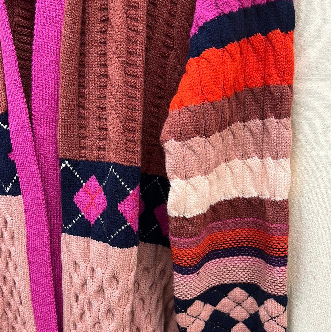 Fate fairisle open hooded cardigan 6993 - Robin Boutique-Boutique 