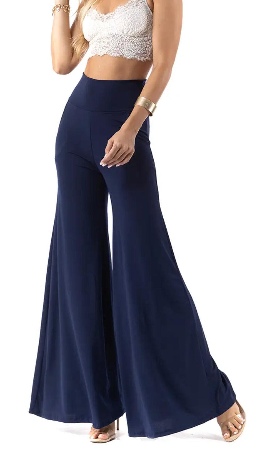 High Waist Plus Size Palazzo Pants - Robin Boutique-Boutique 