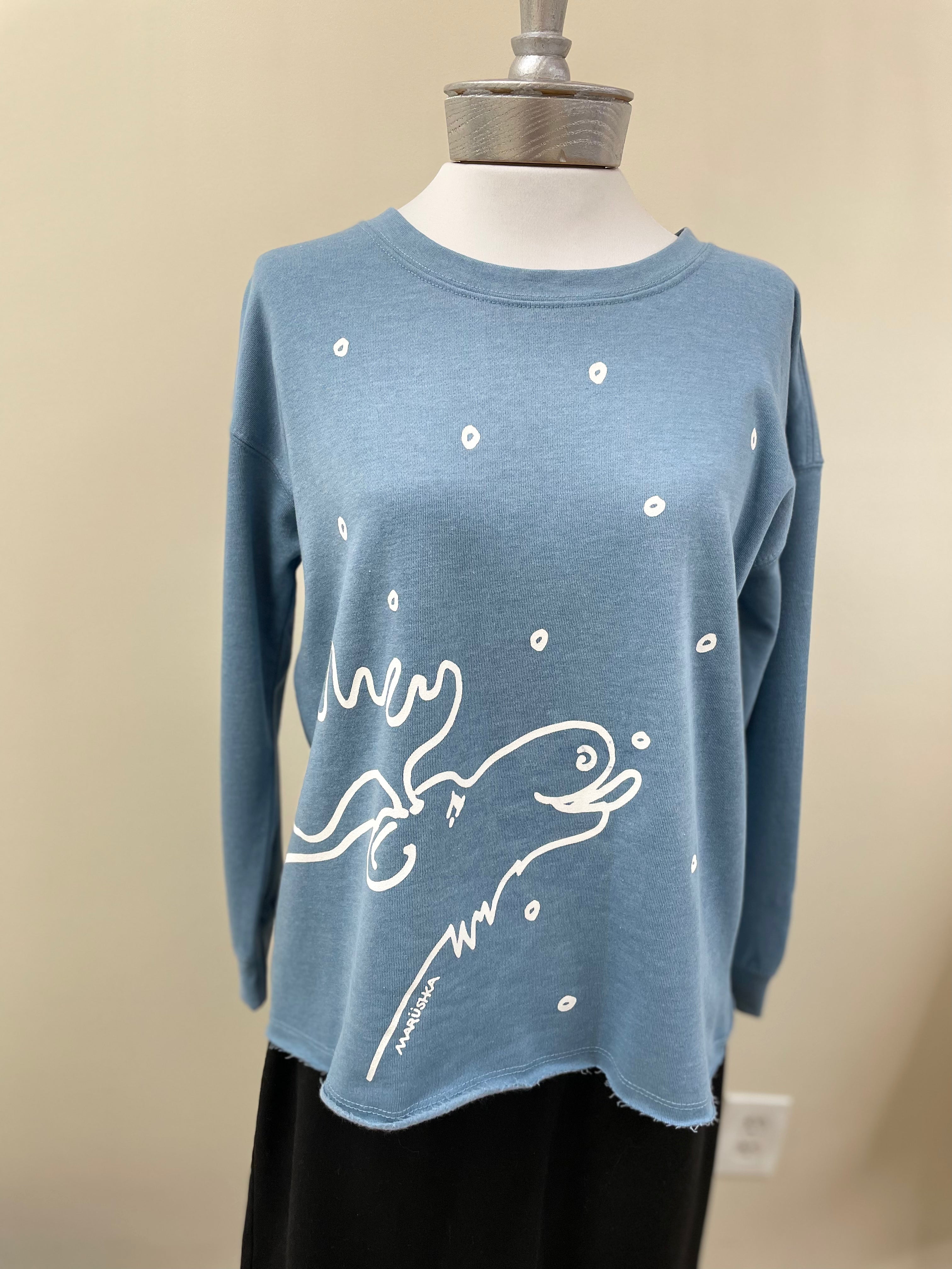 Moose Lick Drop Shoulder Crew Sweatshirt - Robin Boutique-Boutique 