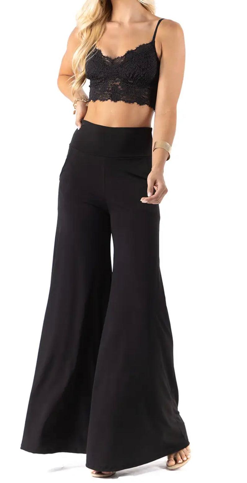 High Waist Plus Size Palazzo Pants - Robin Boutique-Boutique 
