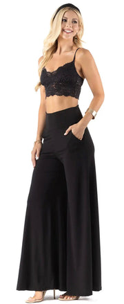 High Waist Plus Size Palazzo Pants - Robin Boutique-Boutique 