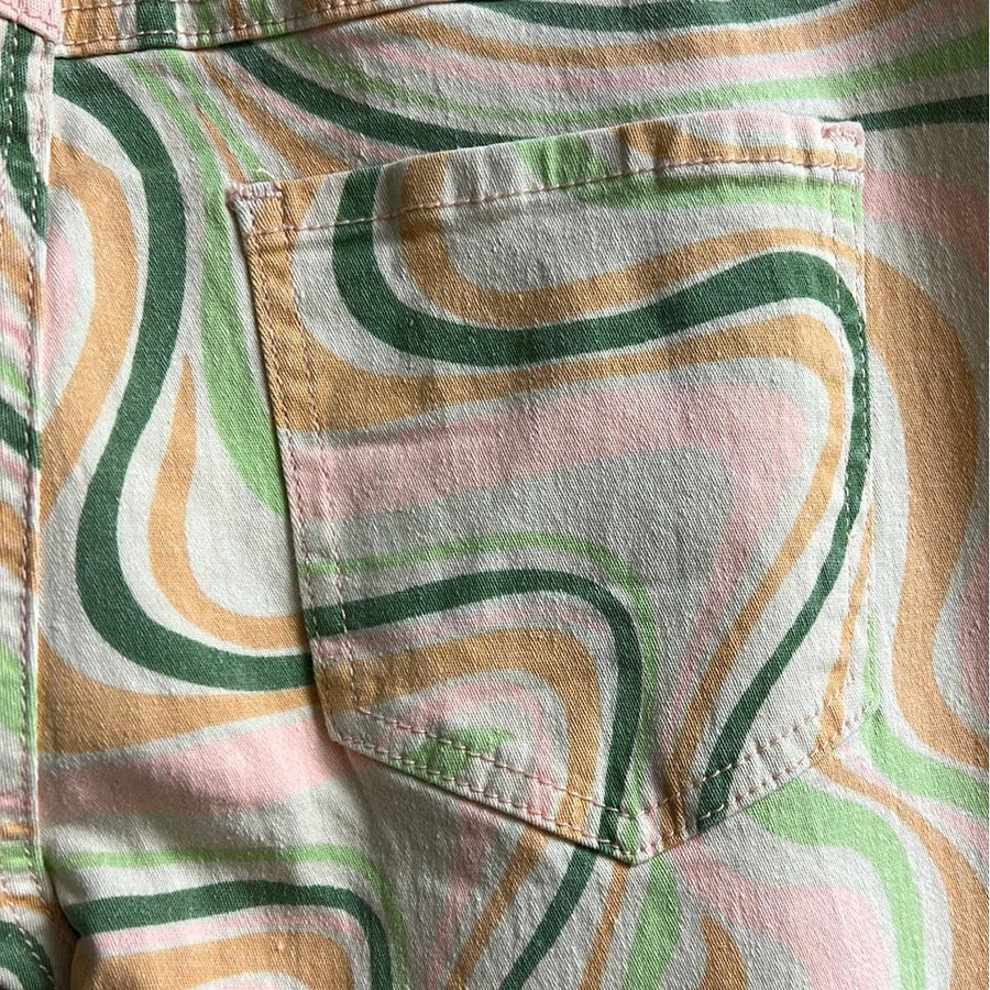 Psychedelic Bell Bottom Stretch Pants - Robin Boutique-Boutique 