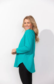 Escape Cotton High-Lo 3/4 Sleeve Tee 10004 - Robin Boutique-Boutique 
