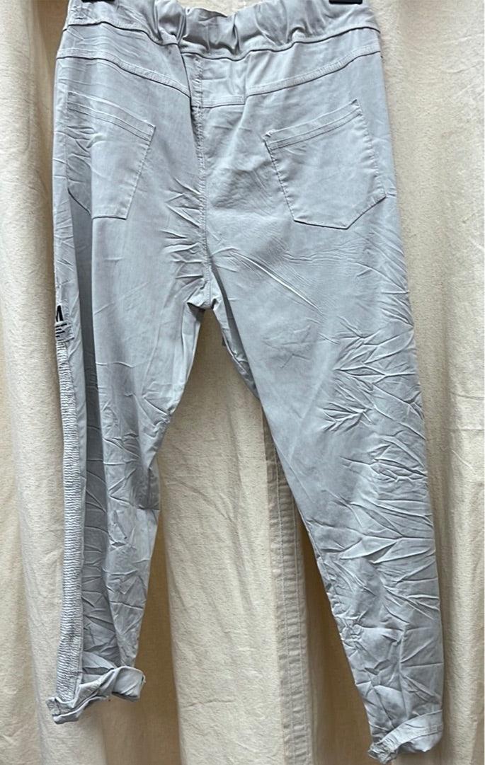 Dis Moi Italian One Size Pants in Lt Grey and Lt Green with Stars feel pants G525 - Robin Boutique-Boutique 