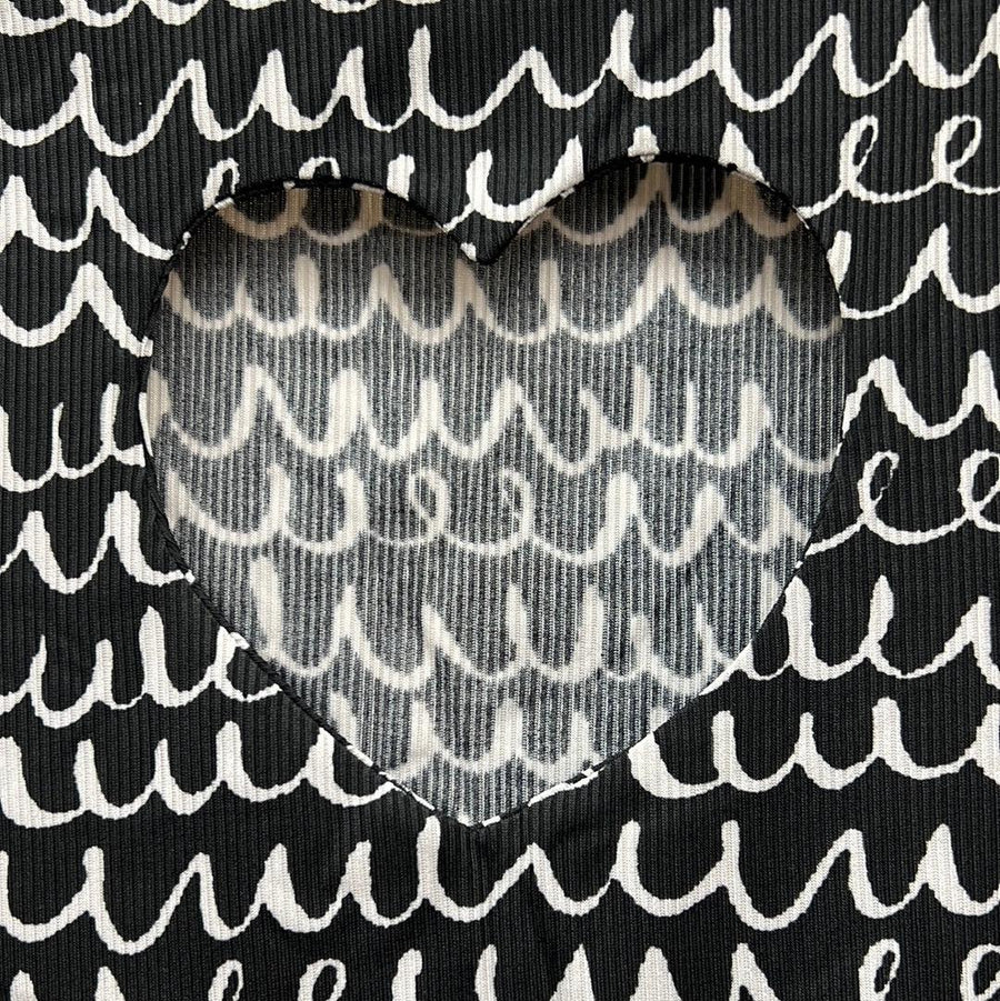 Lizette Blouse LC3567 black Waves - Robin Boutique-Boutique 