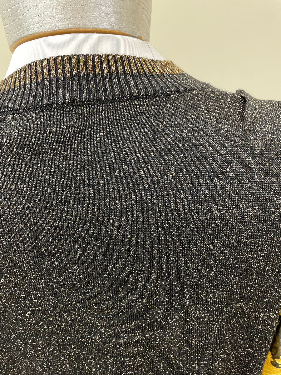 Fate Black/Yellow lurex pullover FW7645 - Robin Boutique-Boutique 