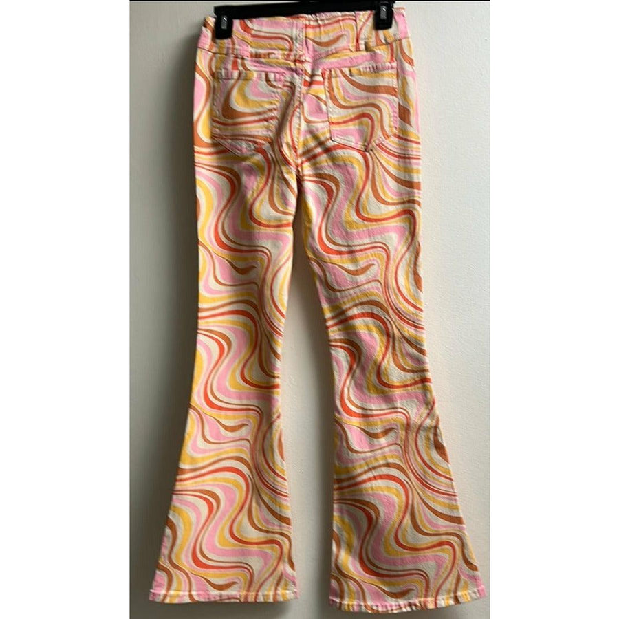 Psychedelic Bell Bottom Stretch Pants - Robin Boutique-Boutique 