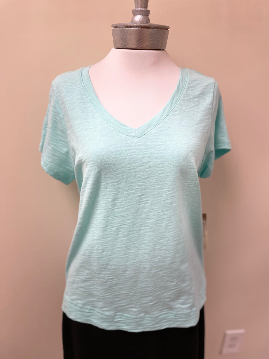 Escape Short Sleeve V-Neck Cotton Tee 10000 - Robin Boutique-Boutique 