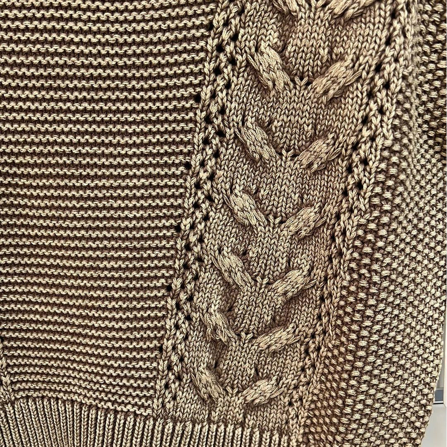 Natural Cotton Aran Cable Knit Tank Top - Robin Boutique-Boutique 