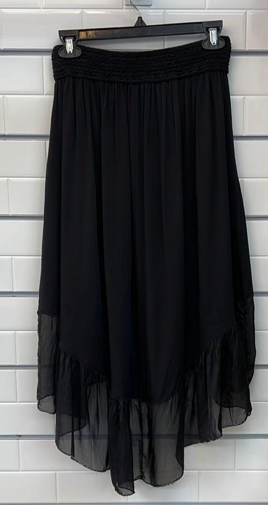 Made in Italy black silk skirt