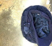 Angora Knit Beret Beanie With Brim - Robin Boutique-Boutique 