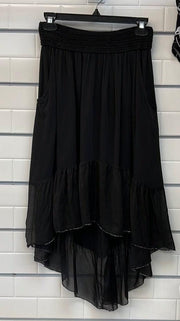 made in Italy black silk skirt
