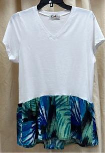 Robin SS Cotton Pullover w/Jams Ruffle - Robin Boutique-Boutique 