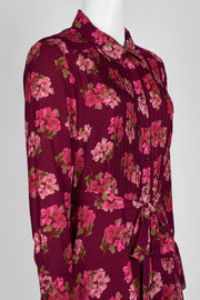 Nanette Lepore Collared Button Down Long Sleeve Floral Dress - Robin Boutique-Boutique 