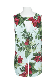 London Times Tropical Leaves Sleeveless Top Q0307 - Robin Boutique-Boutique 