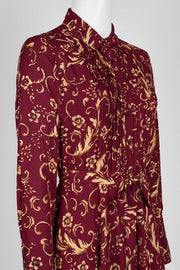 Nanette Lepore Collared Button Down Long Sleeve Floral Dress - Robin Boutique-Boutique 